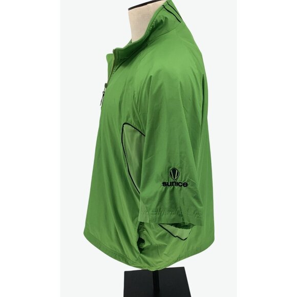 Sunice Green Half-Zip Short Sleeve Windbreaker Mens L Lightweight Golf Outerwear - Picture 5 of 9